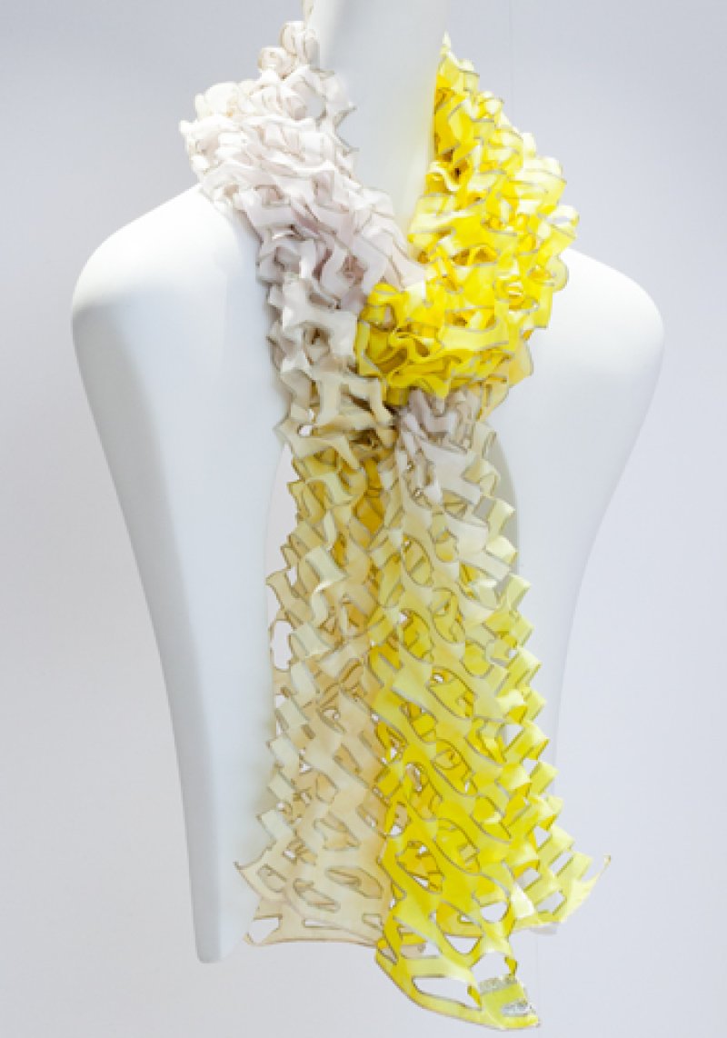 画像1: シルク羽二重 “TANABATA” スカーフ・シトロン (1)