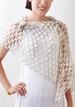 画像2: シルク羽二重 “TANABATA” スカーフ・シャンパーニュ (2)