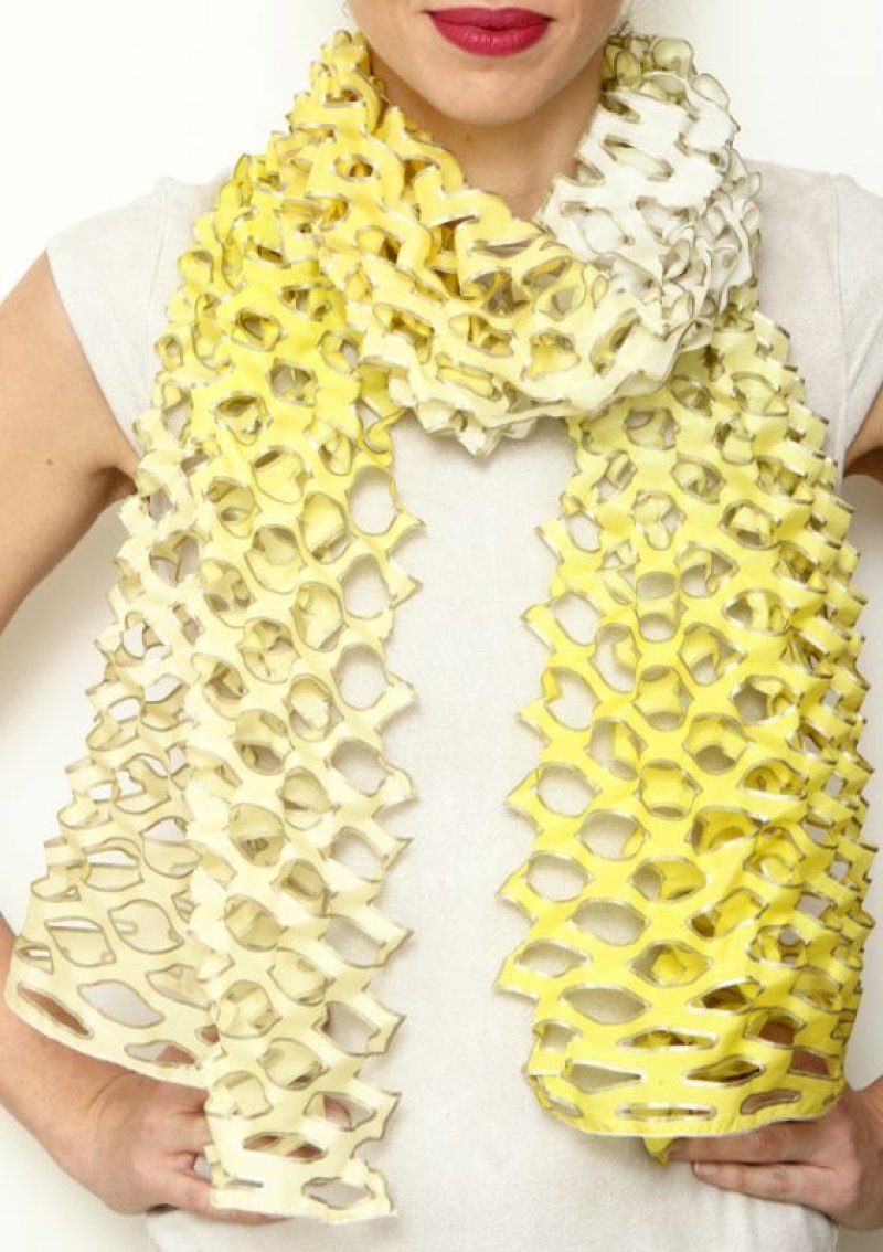 画像2: シルク羽二重 “TANABATA” スカーフ・シトロン (2)