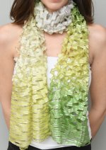 画像1: フェザリーシルクオンブレ・カットワークスカーフ ”ブリュイ・デ・ヴァーグ（波の音)" ・アシッドグリーン (1)