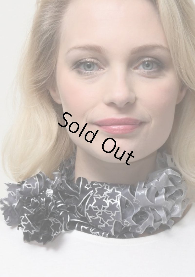 画像1: シルクオンブレ・カットワークプチスカーフ ”エトワール・フィラント（流れ星)"  (1)