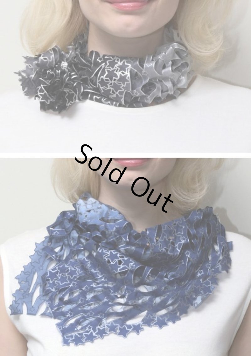 画像3: シルクオンブレ・カットワークプチスカーフ ”エトワール・フィラント（流れ星)"  (3)
