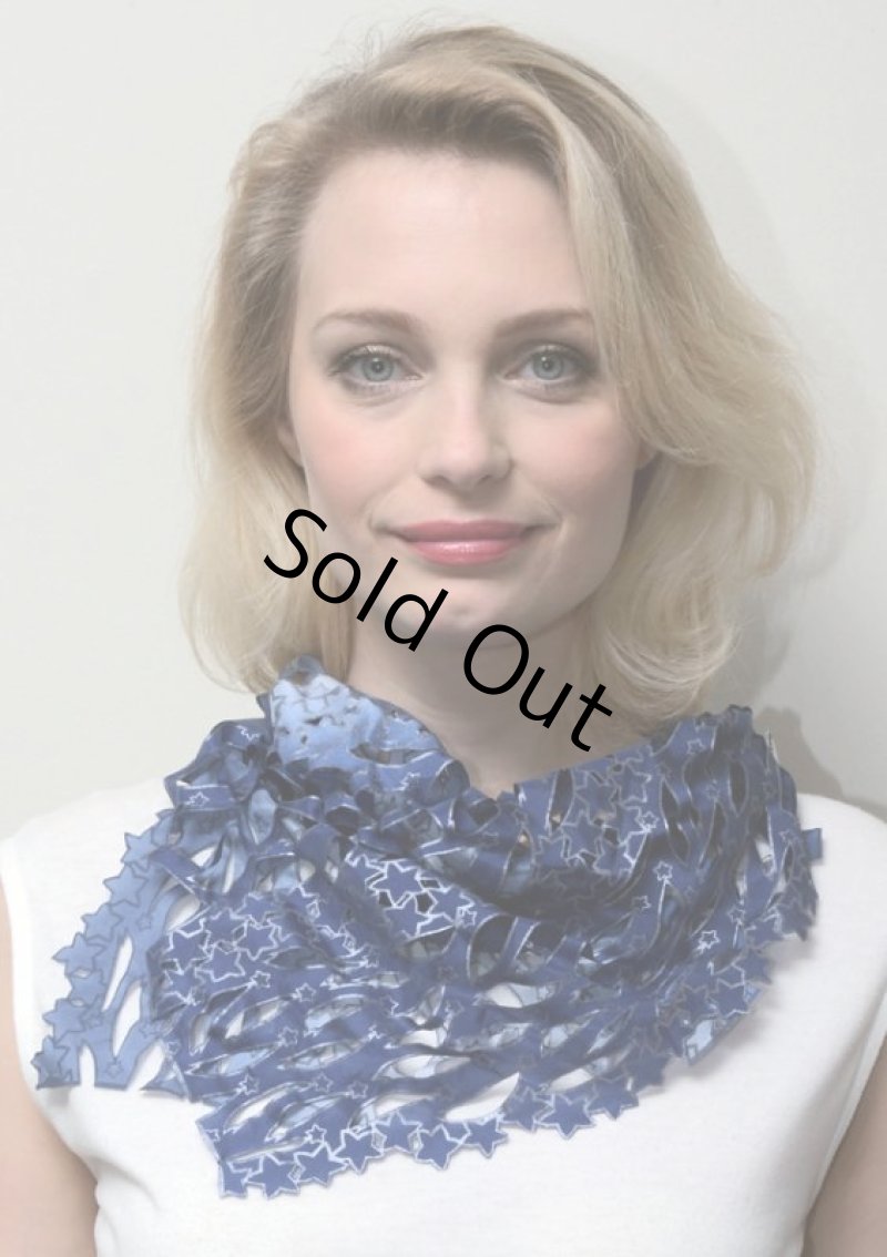 画像1: シルクオンブレ・カットワークプチスカーフ ”エトワール・フィラント（流れ星)"  (1)