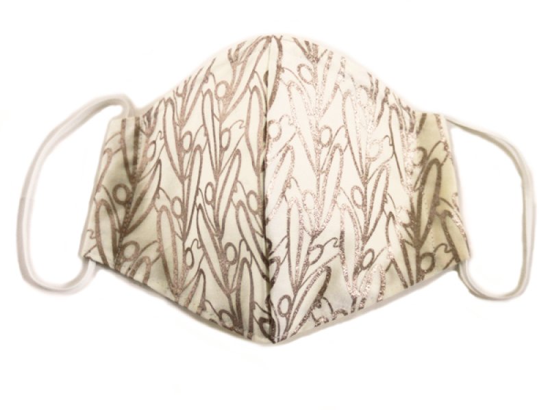 画像3: コットンサテンマスク ”オリビエ(オリーブの樹)" ・シャンパーニュ10D1,E2,F1