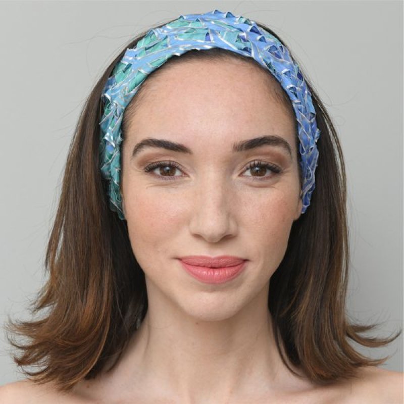 画像3: シルクオンブレ・カットワークプチスカーフ ”リジエール・オン・テラス（棚田)"  (3)