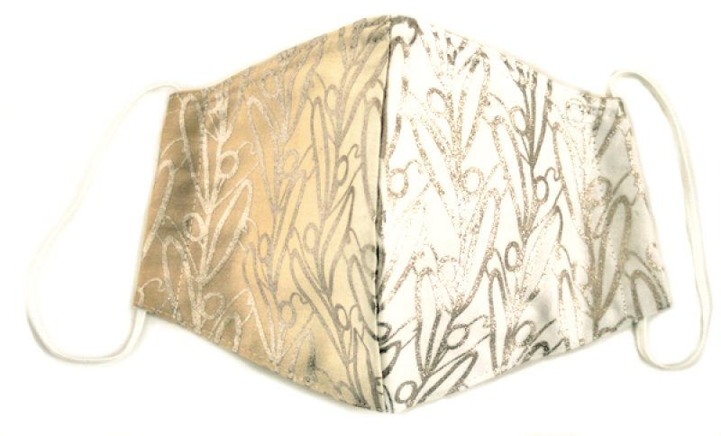 画像1: コットンサテンマスク ”オリビエ(オリーブの樹)" ・シャンパーニュ10D1,E2,F1