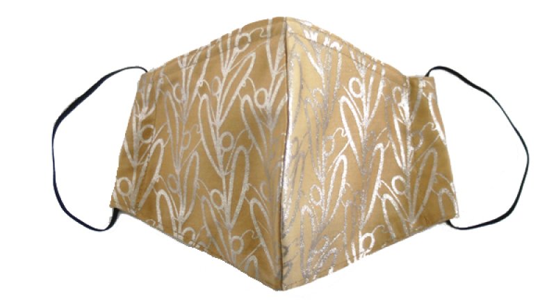 画像2: コットンサテンマスク ”オリビエ(オリーブの樹)" ・シャンパーニュ10D1,E2,F1