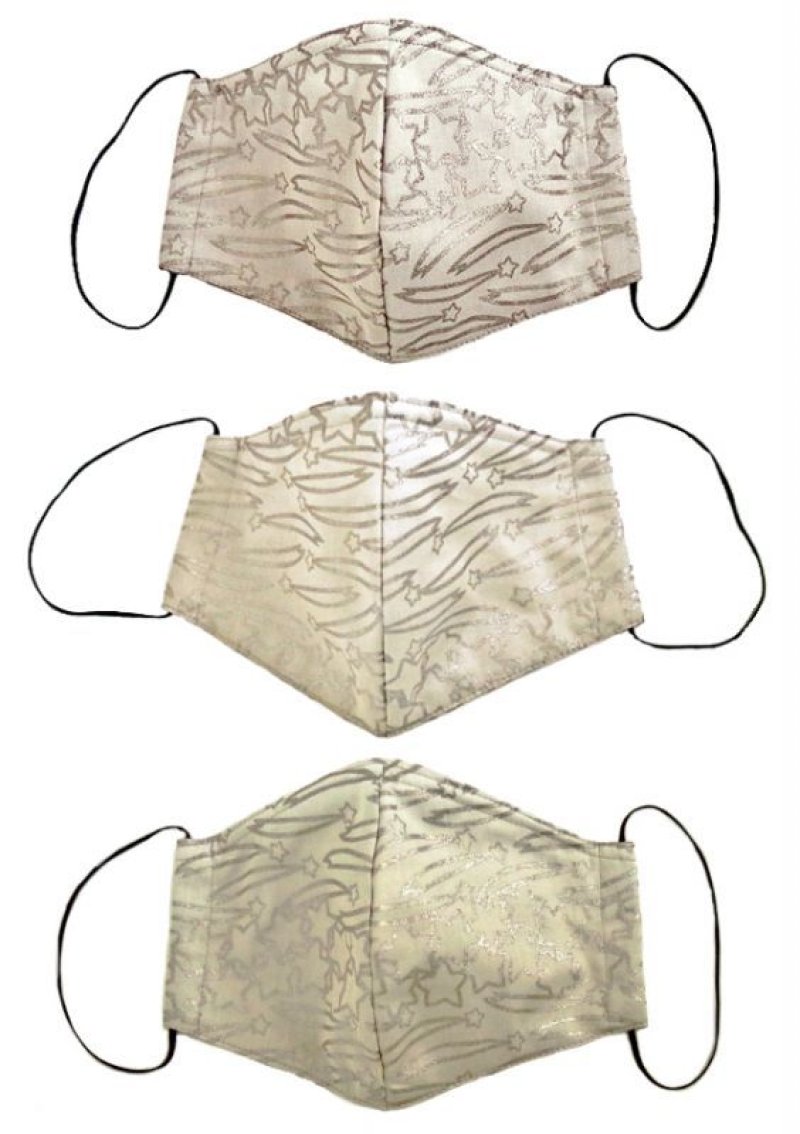 画像1: コットンサテンマスク ”エトワール・フィラント（流れ星)" ・カーキG,I,J (1)