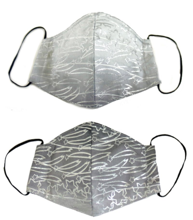 画像1: コットンサテンマスク ”エトワール・フィラント（流れ星)" ・モノクロームC,D (1)