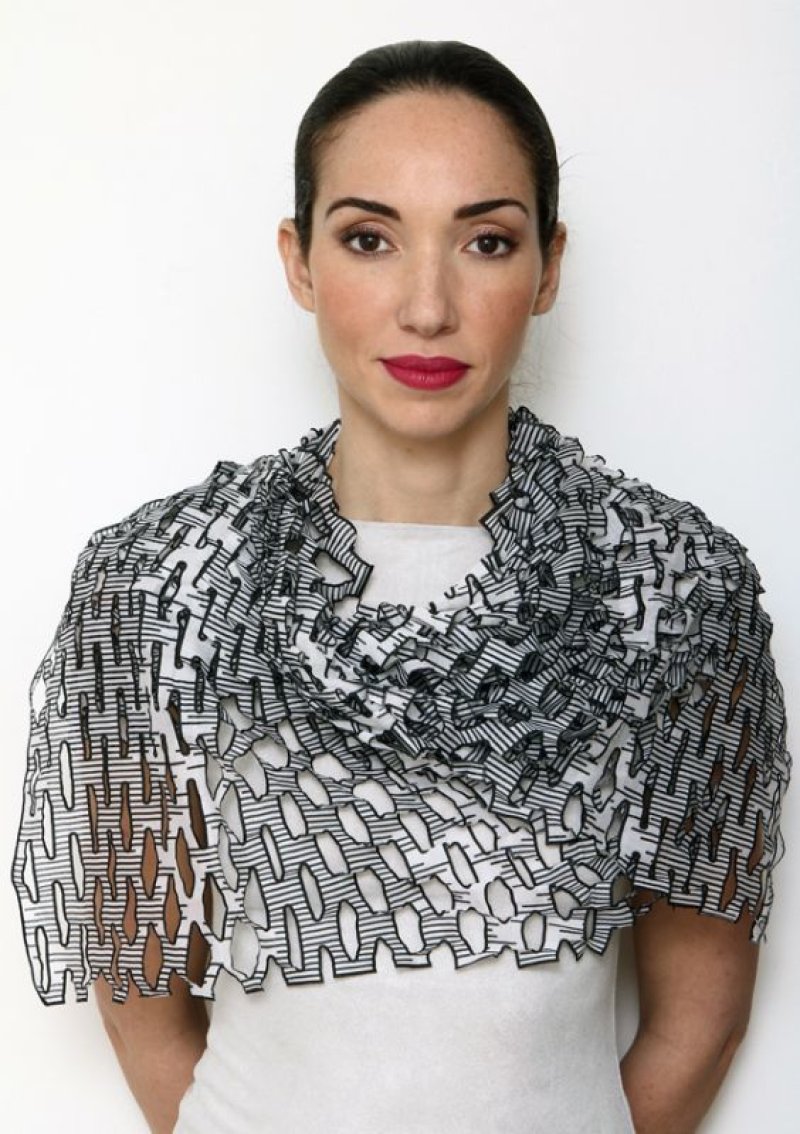 画像1: コットンローンTANABATAスカーフ”レイン・ストライプ”・モノクローム [手洗いOK]