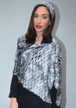 画像1: シルクオンブレ・カットワークスカーフ”テール・ド・シエル(地上の空)" ・モノクローム (1)