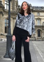 画像3: シルクオンブレ・カットワークスカーフ”テール・ド・シエル(地上の空)" ・モノクローム (3)