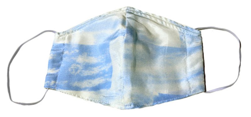 画像1: シルク＆コットンマスク ”テール・ド・シエル(地上の空)" ・ブルーシエルABC