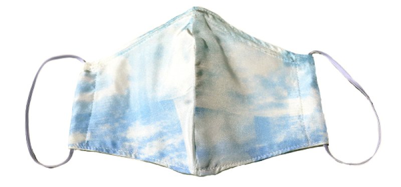 画像2: シルク＆コットンマスク ”テール・ド・シエル(地上の空)" ・ブルーシエルABC