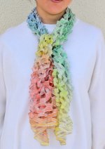 画像5: シルクオンブレ・カットワークアスコットスカーフ”テール・ド・シエル(地上の空)" ・パステル (5)