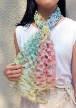 画像1: シルクオンブレ・カットワークアスコットスカーフ”テール・ド・シエル(地上の空)" ・パステル (1)