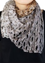 画像2: コットンローンカットワーク・アスコットスカーフ”オリビエ（オリーブの樹）” [手洗いOK] (2)