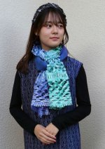 画像3: ウール＆シルクスカーフ”リジエール・オン・テラス（棚田)" (3)