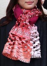 画像2: ウール＆シルクスカーフ”リジエール・オン・テラス（棚田)" (2)