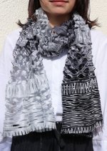 画像3: シルクオンブレ・カットワークスカーフ ”リジエール・オン・テラス（棚田)"  (3)