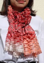 画像1: シルクオンブレ・カットワークスカーフ ”リジエール・オン・テラス（棚田)"  (1)