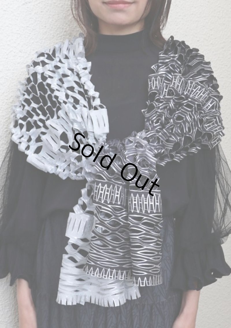 画像4: シルクオンブレ・カットワークスカーフ ”リジエール・オン・テラス（棚田)"  (4)