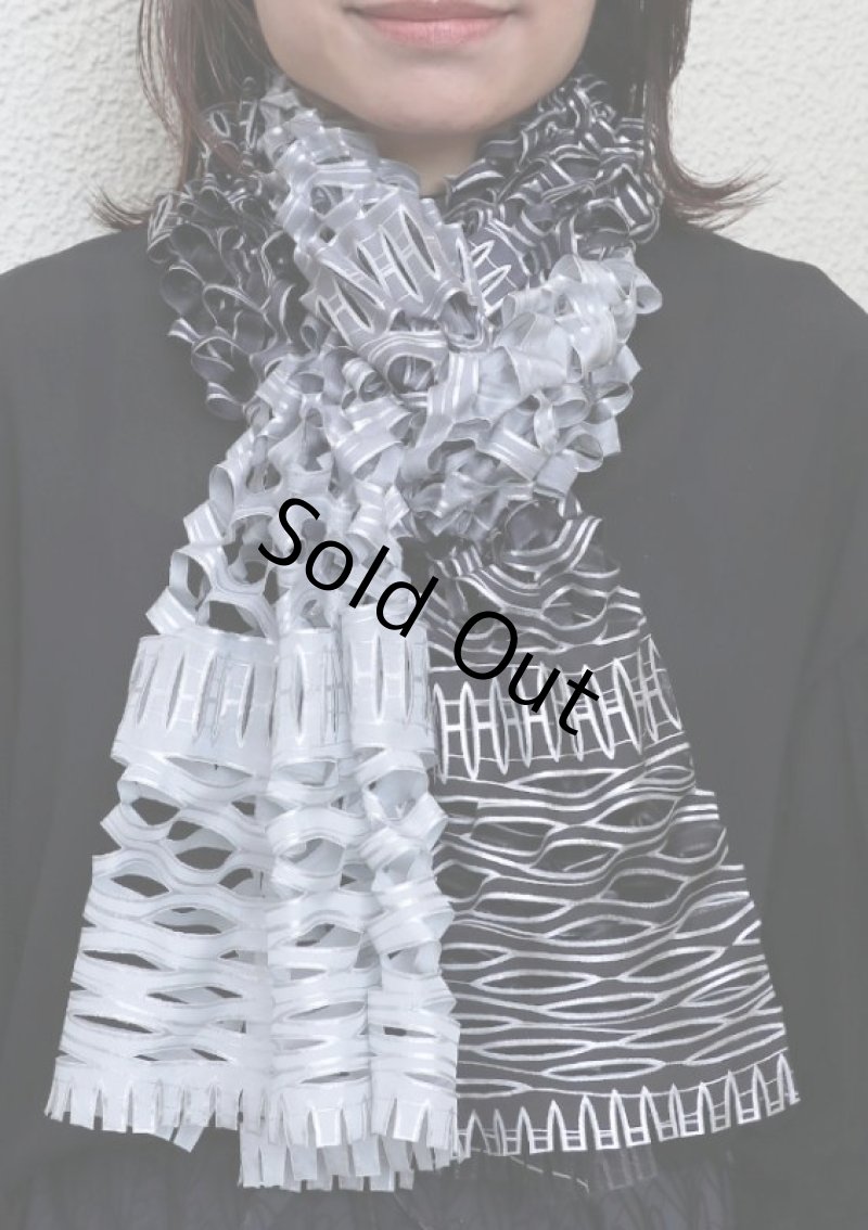 画像2: シルクオンブレ・カットワークスカーフ ”リジエール・オン・テラス（棚田)"  (2)