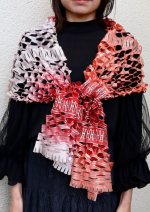 画像2: シルクオンブレ・カットワークスカーフ ”リジエール・オン・テラス（棚田)"  (2)