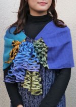 画像2: ウール＆シルクスカーフ ”ブリュイ・デ・ヴァーグ（波の音)” (2)