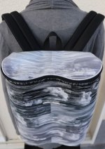 画像5:  コットンサテン・レキュームリュック ”テール・ド・シエル(地上の空)" ・モノクローム (5)