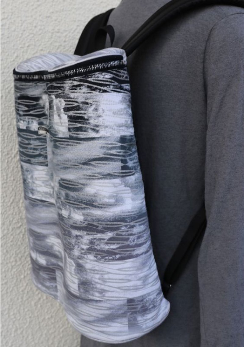 画像4:  コットンサテン・レキュームリュック ”テール・ド・シエル(地上の空)" ・モノクローム (4)