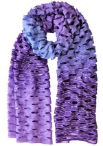 画像2: シルクオンブレ・カットワークスカーフ ”ブリュイ・デ・ヴァーグ（波の音)"・コズミックバイオレット (2)