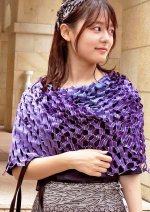 画像1: シルクオンブレ・カットワークスカーフ ”ブリュイ・デ・ヴァーグ（波の音)"・コズミックバイオレット (1)