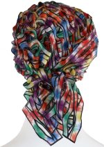 画像8: シルクカットワークプチスカーフ ”ジャルダン・ド・フルール(Flower Garden)” ・カスケードレインボー (8)