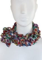 画像1: シルクカットワークプチスカーフ ”ジャルダン・ド・フルール(Flower Garden)” ・カスケードレインボー (1)