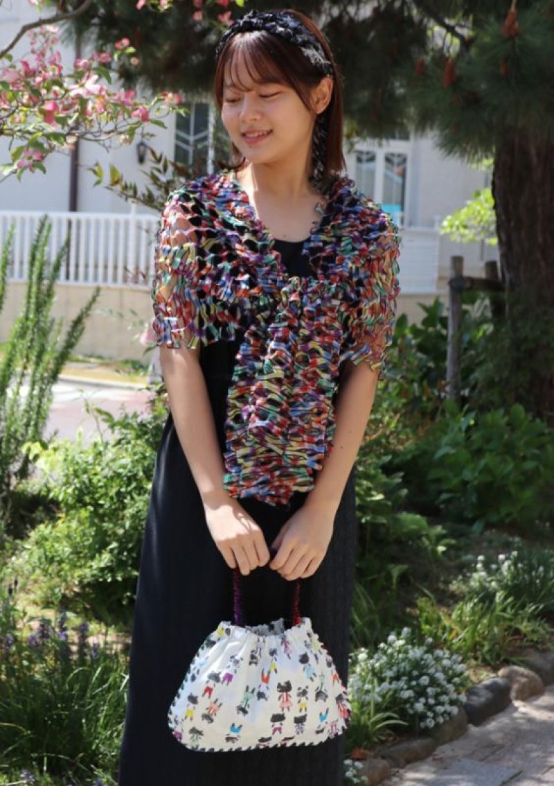 画像5: シルクカットワークスカーフ ”ジャルダン・ド・フルール(Flower Garden)” ・カスケードレインボー (5)