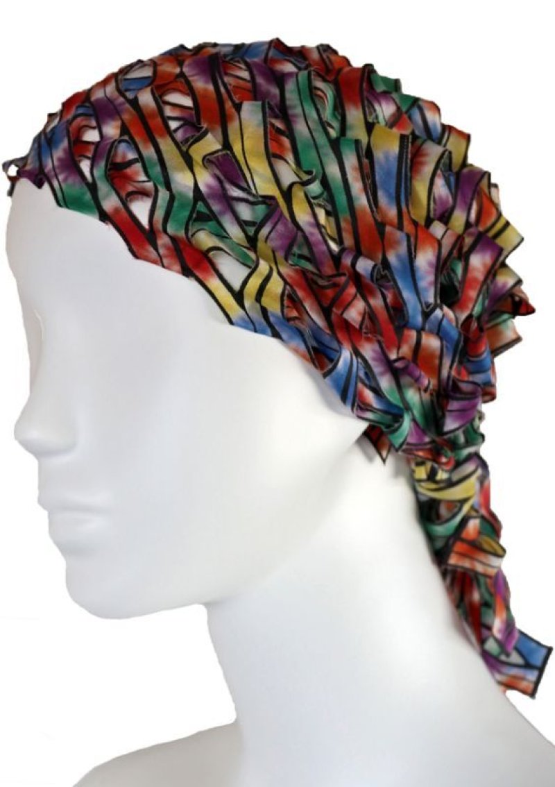 画像7: シルクカットワークプチスカーフ ”ジャルダン・ド・フルール(Flower Garden)” ・カスケードレインボー (7)