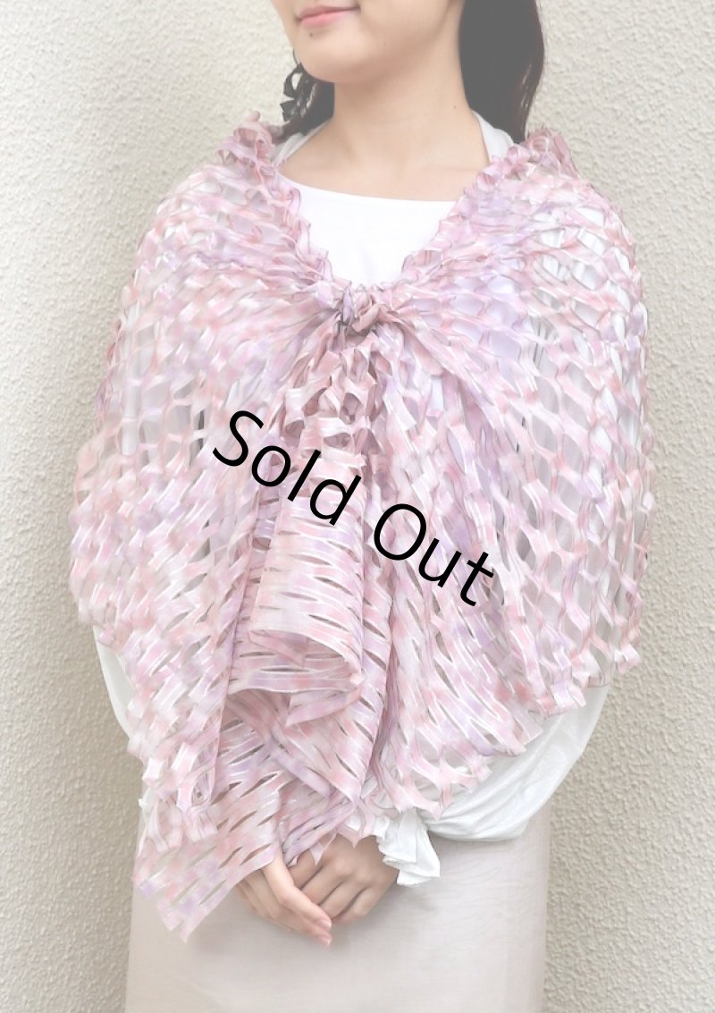 画像1: シルクカットワークスカーフ ”ジャルダン・ド・フルール(Flower Garden)” ・ラベンダーローズ (1)