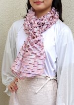 画像2: シルクカットワークスカーフ ”ジャルダン・ド・フルール(Flower Garden)” ・ラベンダーローズ (2)