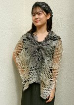 画像2: シルクオンブレ・カットワークスカーフ ”カスケード＆棚田"  (2)