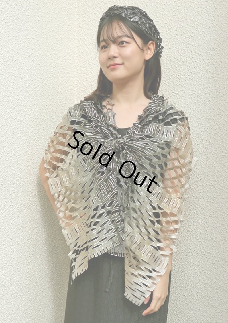 画像2: シルクオンブレ・カットワークスカーフ ”カスケード＆棚田"  (2)