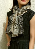 画像1: シルクオンブレ・カットワークスカーフ ”カスケード＆棚田"  (1)