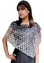 画像2: シルクオンブレ・カットワークアスコットスカーフ”オリビエ(オリーブの樹)" ・ブラックノクチューン (2)