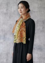 画像2: シルクオンブレ・カットワークアスコットスカーフ ”エトワール・フィラント（流れ星)” (2)