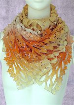 画像3: シルクオンブレ・カットワークアスコットスカーフ ”エトワール・フィラント（流れ星)” (3)