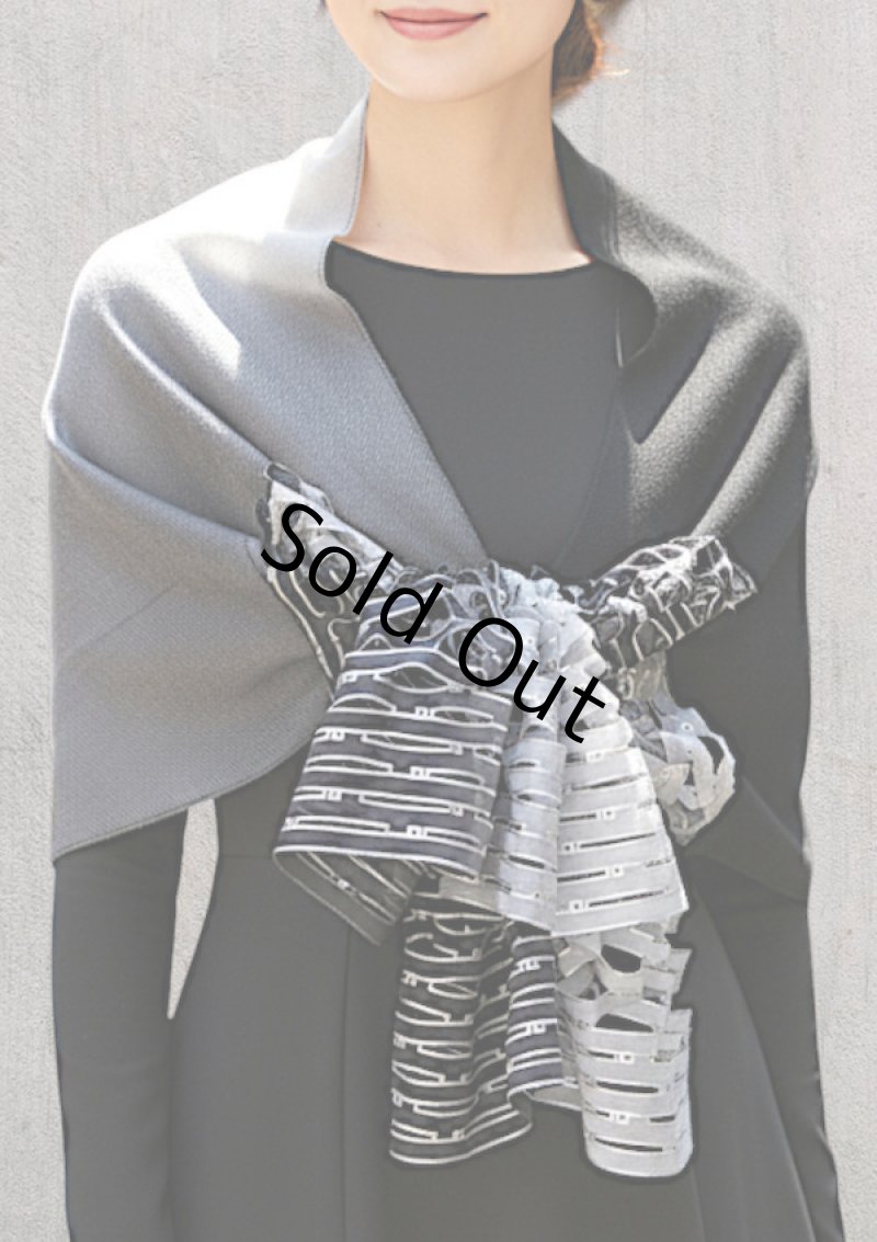 画像1: ウール&シルクスカーフ ”アリュメット（マッチ棒）" ・モノクローム (1)