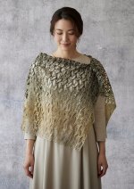 画像3: シルクオンブレ・カットワークアスコットスカーフ”オリビエ(オリーブの樹)" ・ニュートラル (3)
