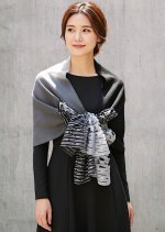 画像2: ウール&シルクスカーフ ”アリュメット（マッチ棒）" ・モノクローム (2)