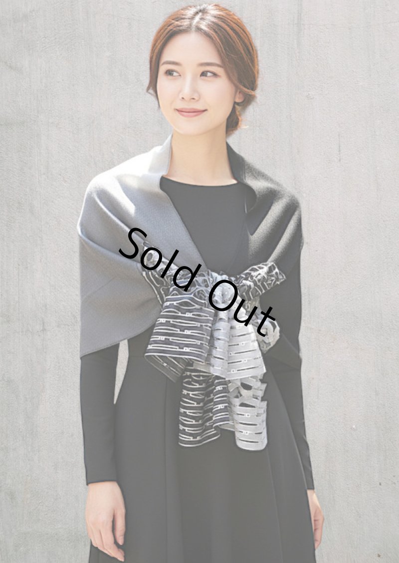 画像2: ウール&シルクスカーフ ”アリュメット（マッチ棒）" ・モノクローム (2)