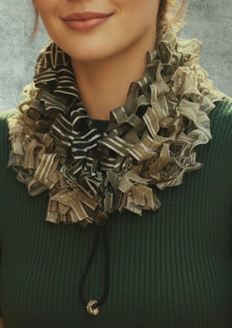 画像1: シルクカラー（チョーカータイプ） ”カスケード＆棚田"  (1)